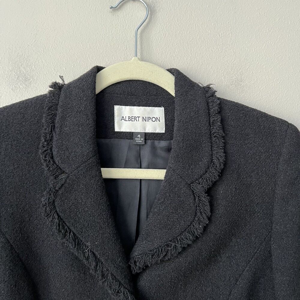 Albert Nipon Blazer Womens Size 4 Black Wool Blen… - image 7